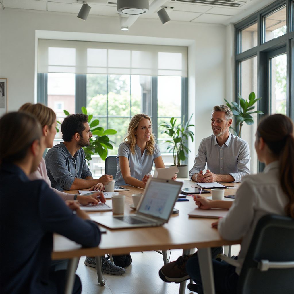 Echipa noastră într-o sesiune de brainstorming